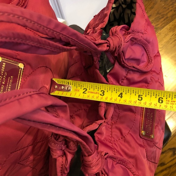 MARC JACOBS Workwear Pink Embroidered Logo Quilted Tote Bag w. Side Pockets - Picture 8 of 13